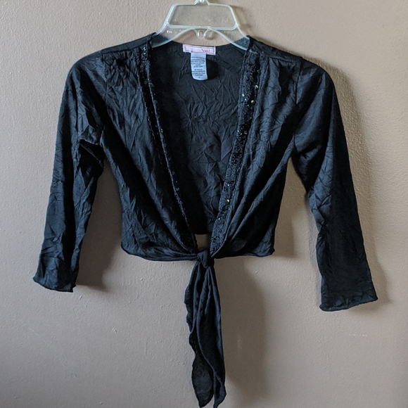 vol 1 Sweaters - Vintage Y2k Black bolero shrug